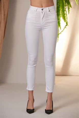 RMG Beyaz Pamuk Pantolon